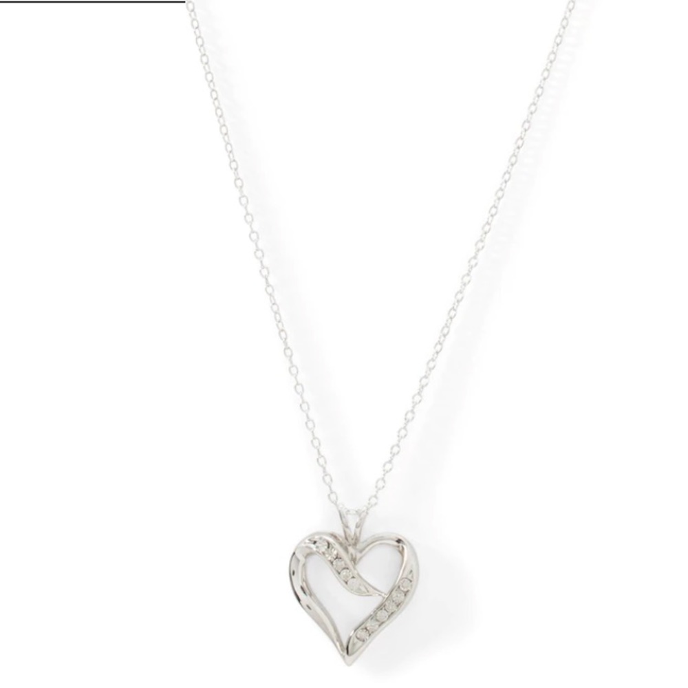 Diamond Heart Sterling Silver Necklace